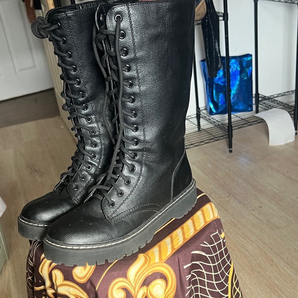 Mix No. 6 Black Lace-Up Boots